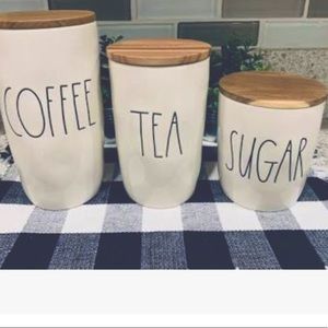 Rae Dunn’s Authentic ceramic Coffee,Sugar & Tea Jars.